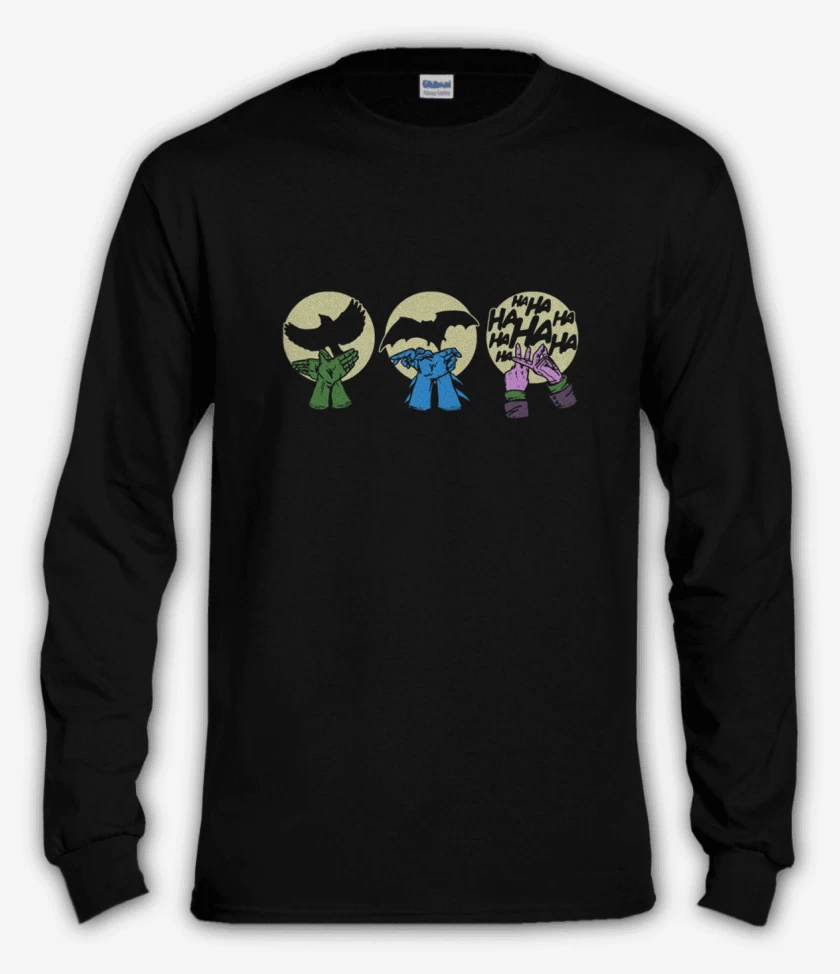Polera manga larga Negro de Siluetas DC