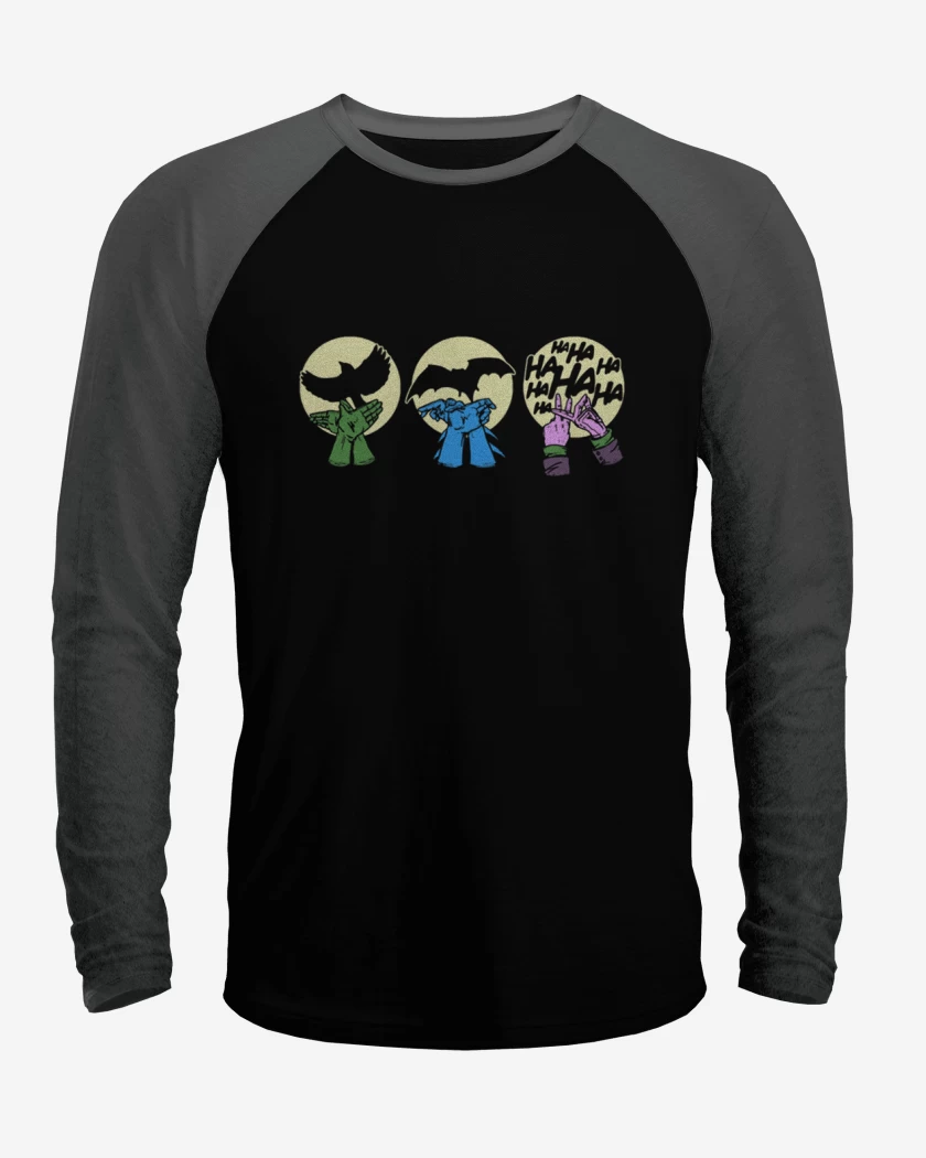 Polera Raglan Negro / Negro Heather de Siluetas DC