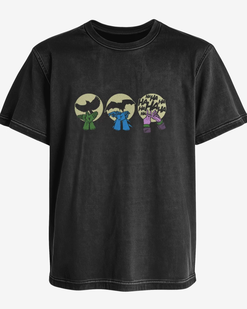 Polera desgastada Negro de Siluetas DC