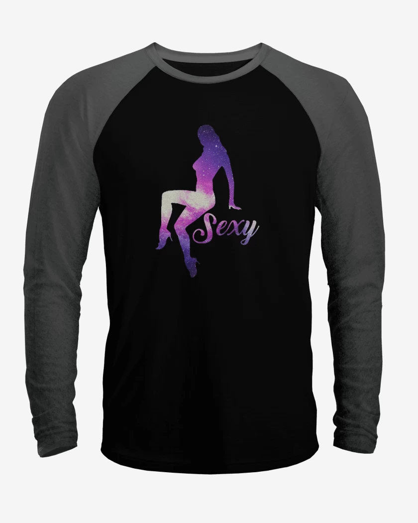 Polera Raglan Negro / Negro Heather de Sxy