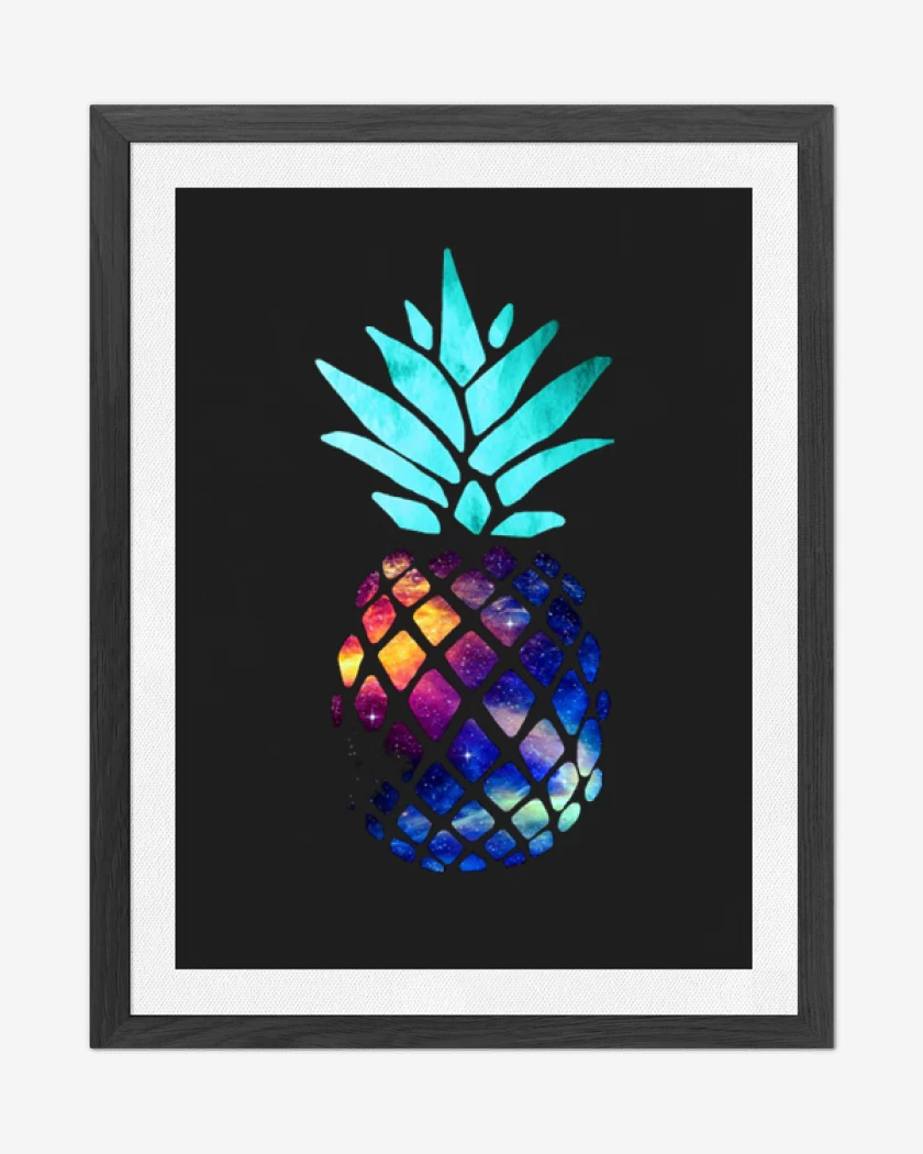 Cuadro decorativo Negro de Space piña