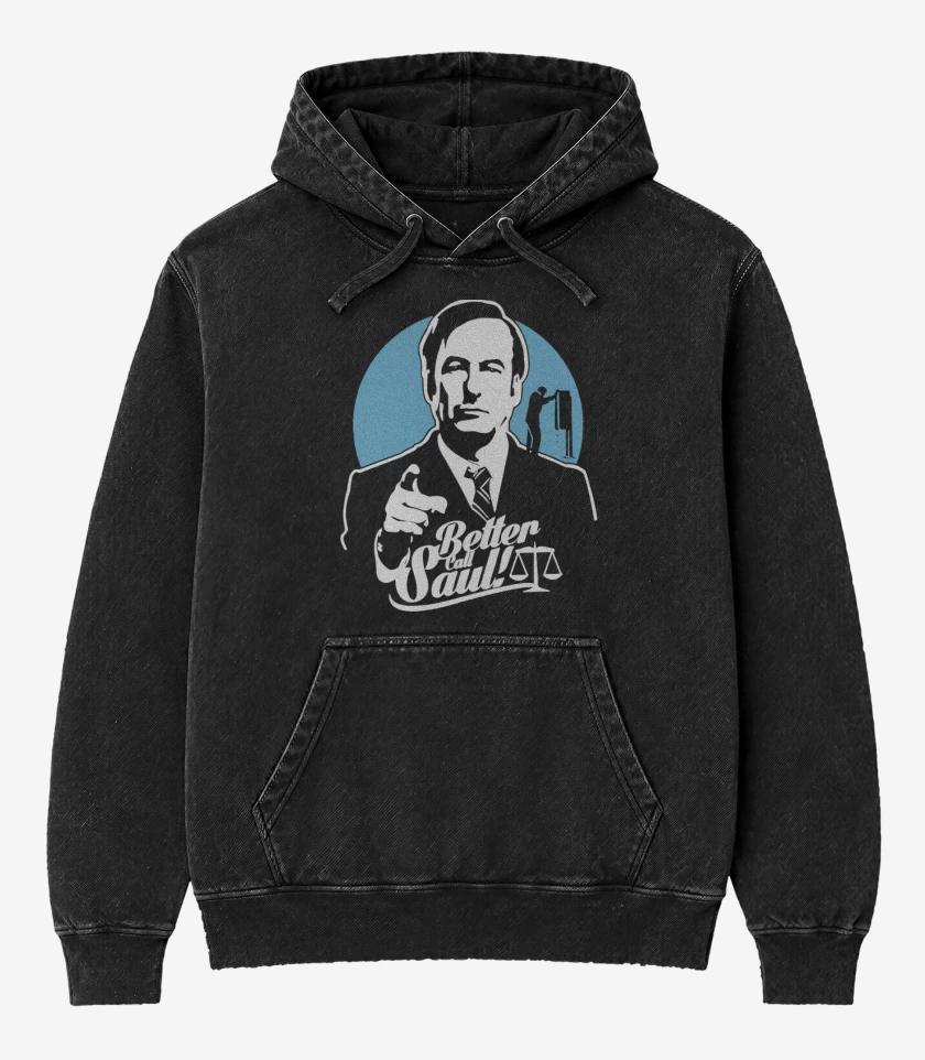 Poleron Canguro Acid Wash Negro de Better Call Saul V2