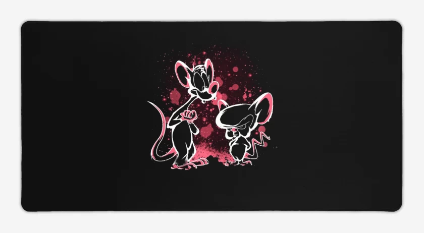 Mouse pad Gamer Negro de Pinki y cerebro
