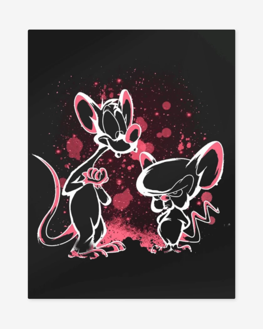 Print metalico Negro de Pinki y cerebro