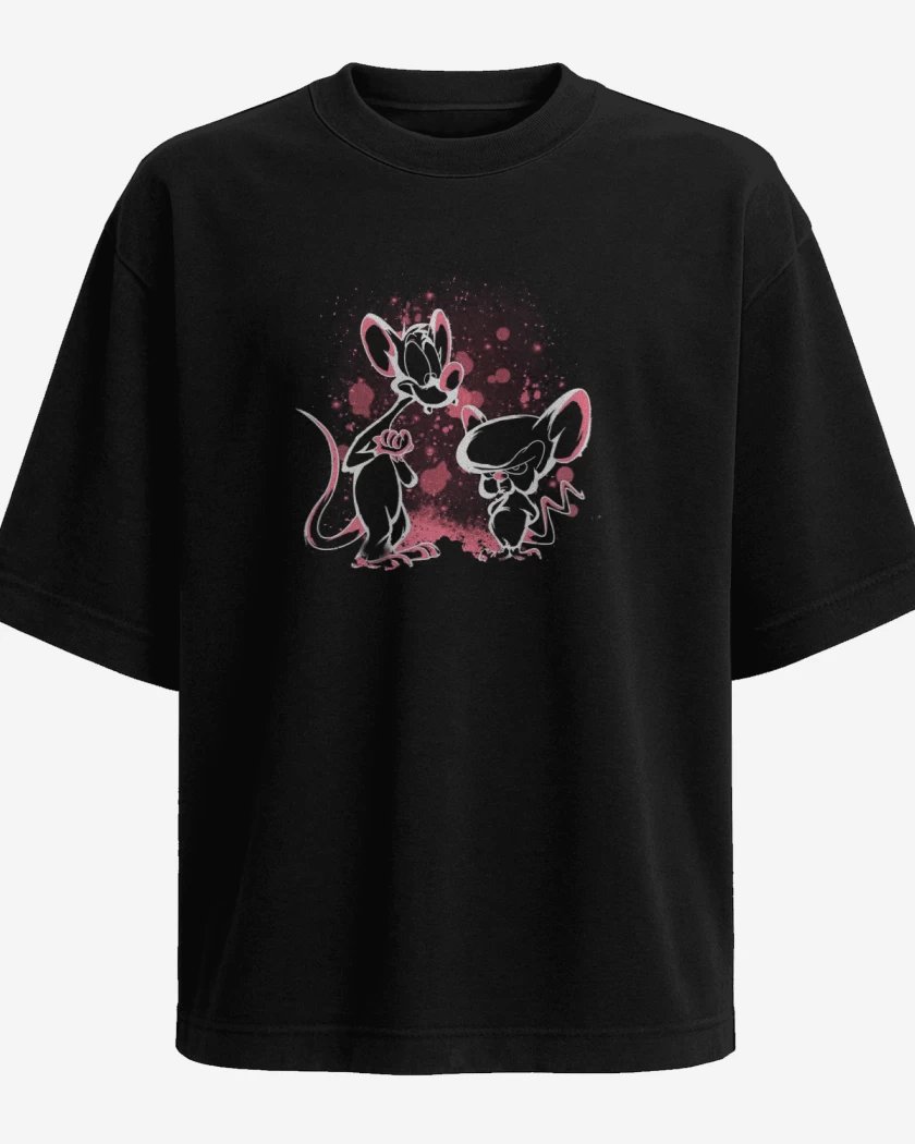 Polera Oversize Negro de Pinki y cerebro