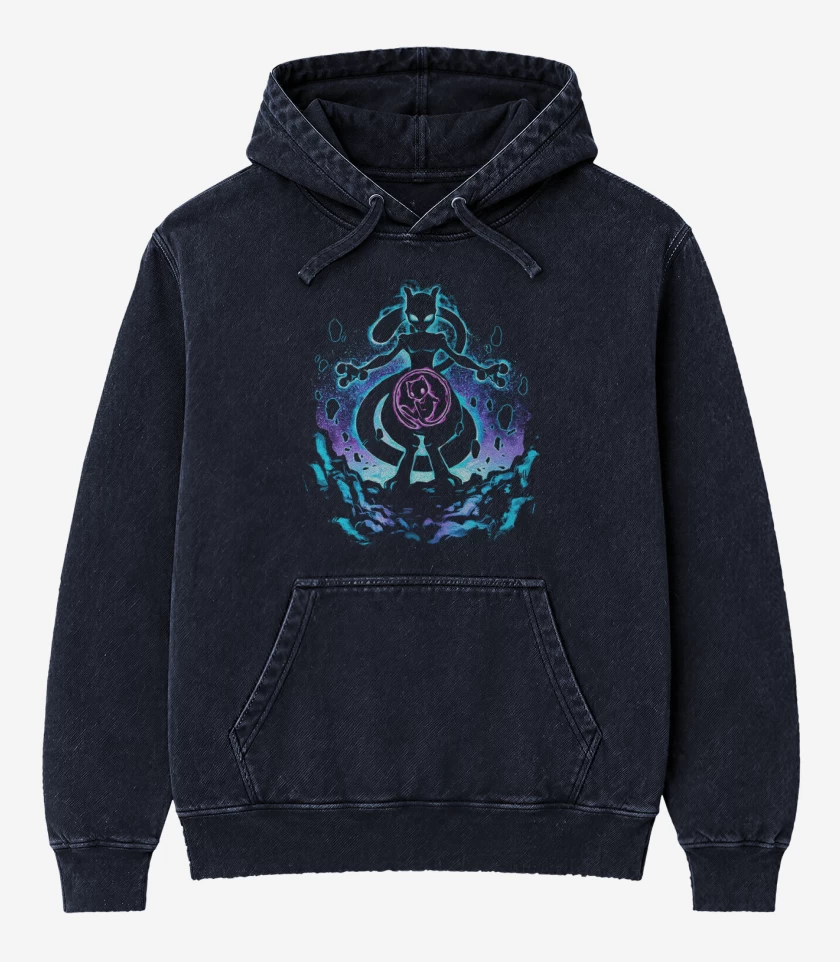 Poleron Canguro Acid Wash Azul Marino de Legendario