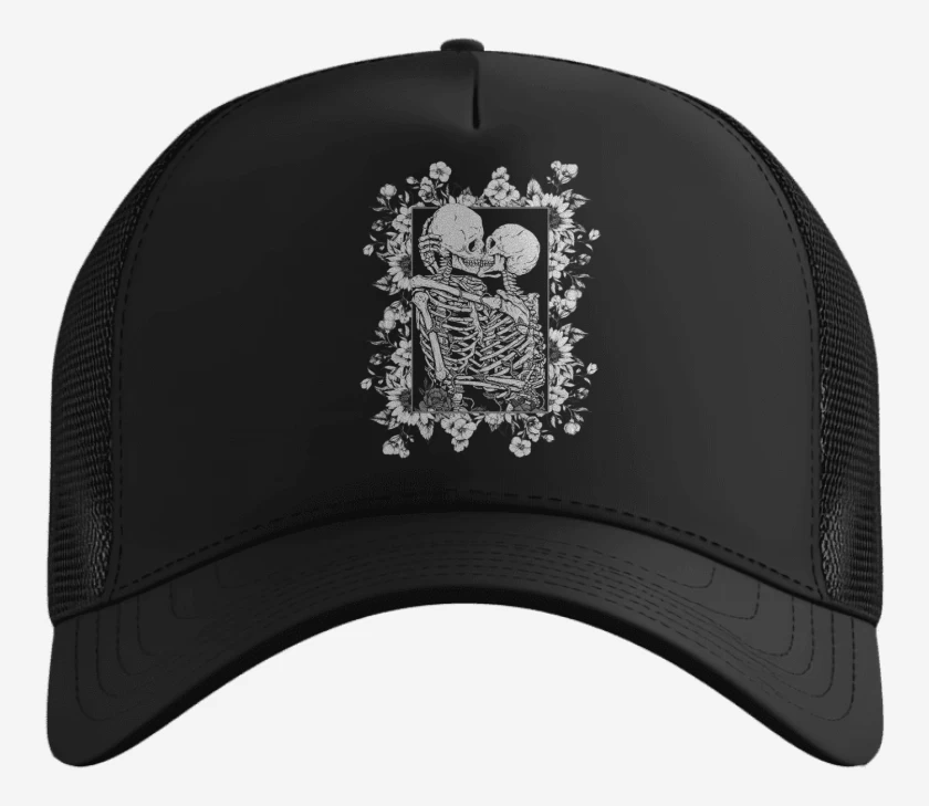 Gorro Beso calaveras con flores