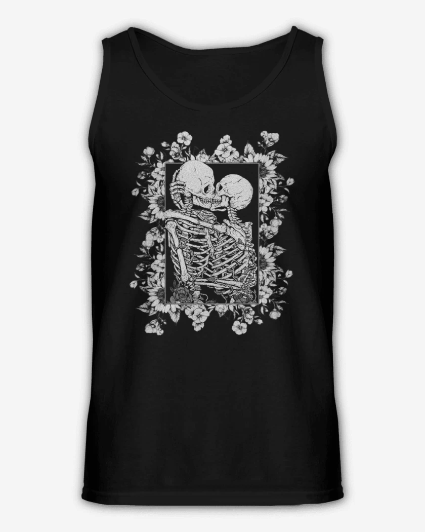 Sudadera Beso calaveras con flores