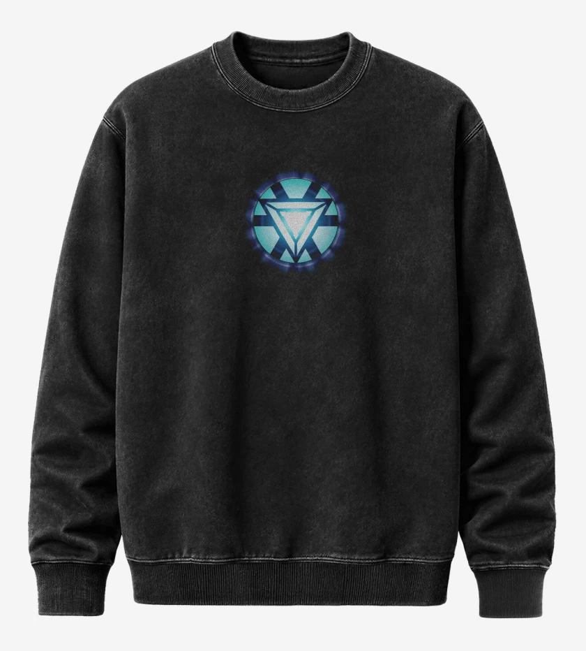 Poleron Polo Acid Wash Negro de reactor full color