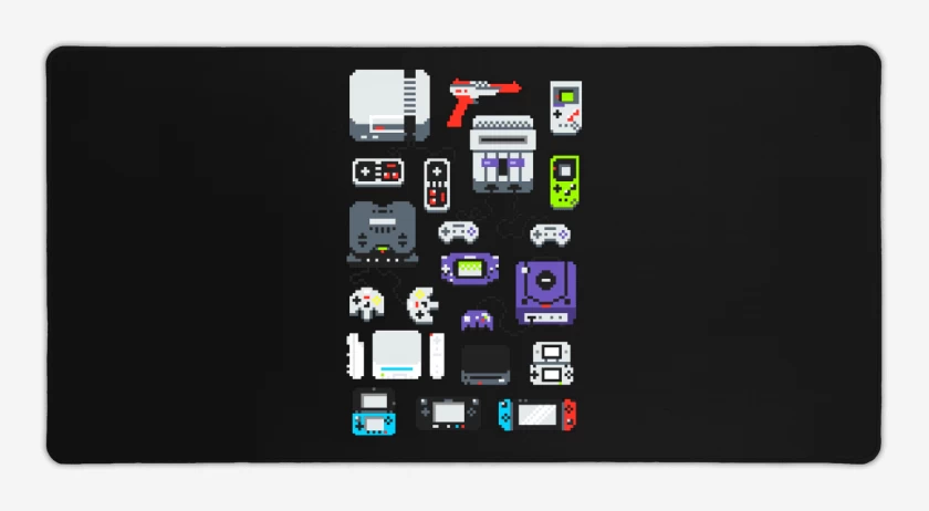 Mouse pad Gamer Negro de consolas nintendo