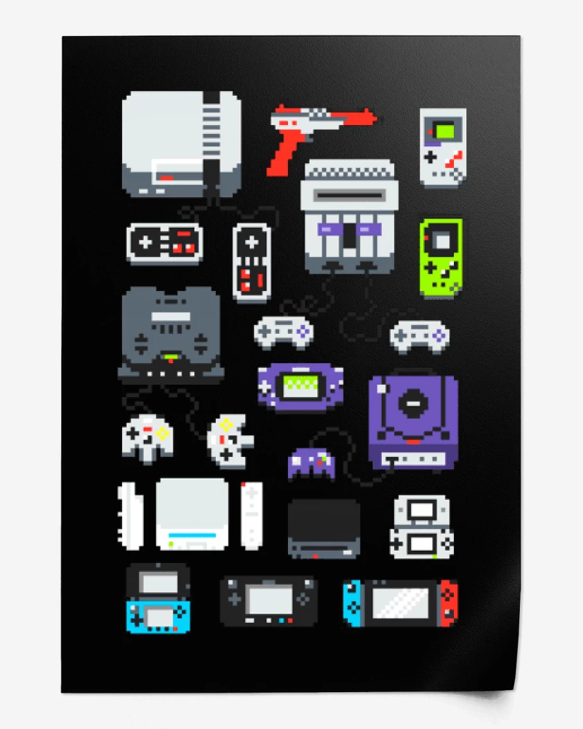 Print Negro de consolas nintendo