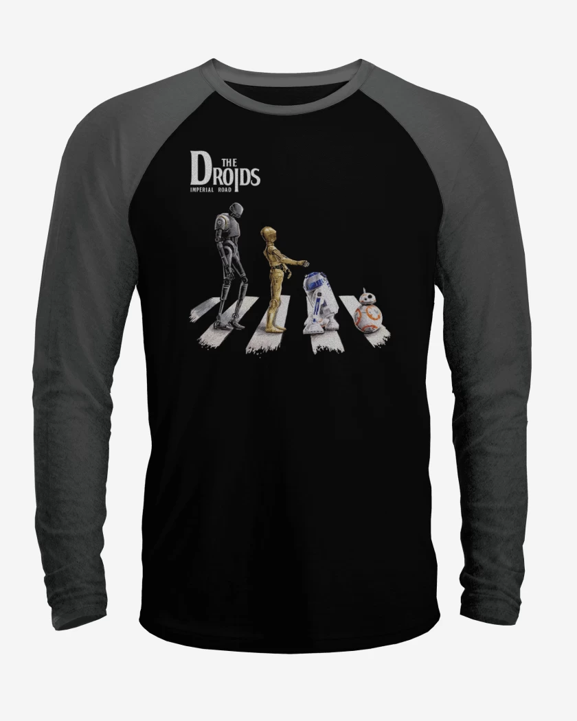 Polera Raglan Negro / Negro Heather de The droids