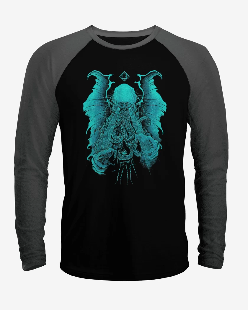 Polera Raglan Negro / Negro Heather de El cthulhu