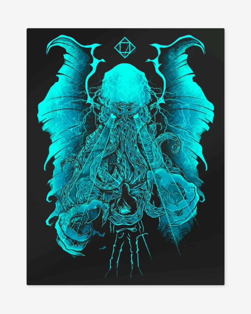 Print metalico Negro de El cthulhu
