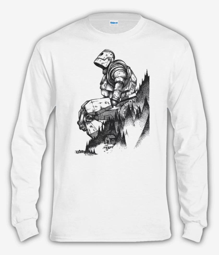 Polera manga larga Blanco de el gigante de hierro
