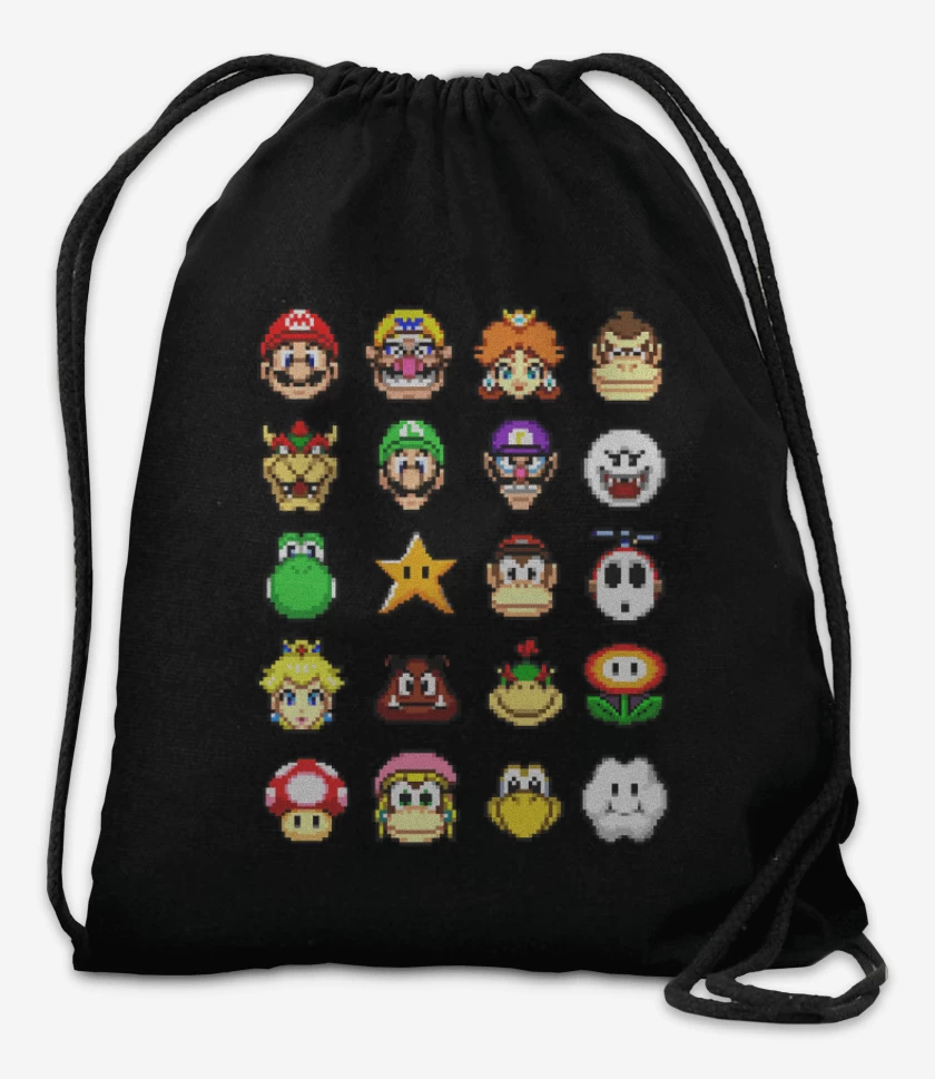 Mochila el tio del bigote en 8 bits