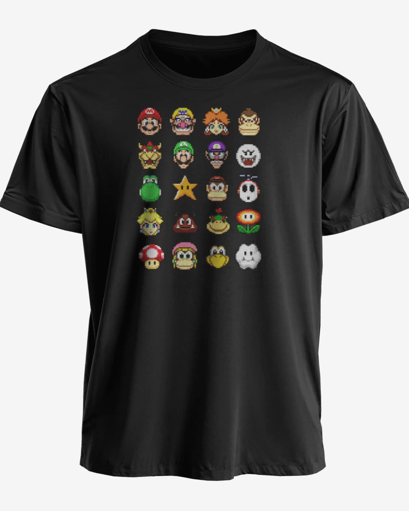 Polera premium el tio del bigote en 8 bits