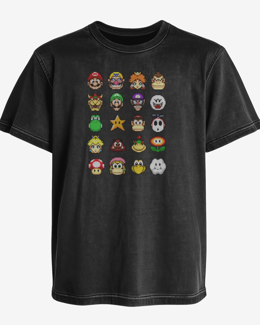 Polera desgastada el tio del bigote en 8 bits