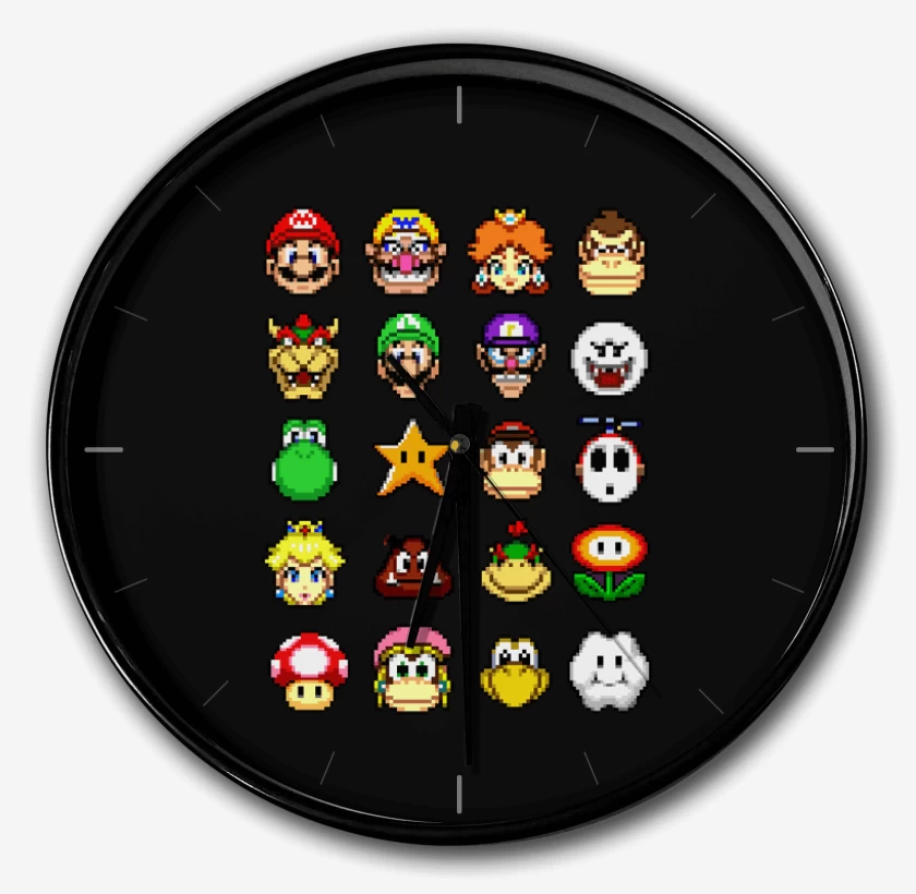 Reloj el tio del bigote en 8 bits