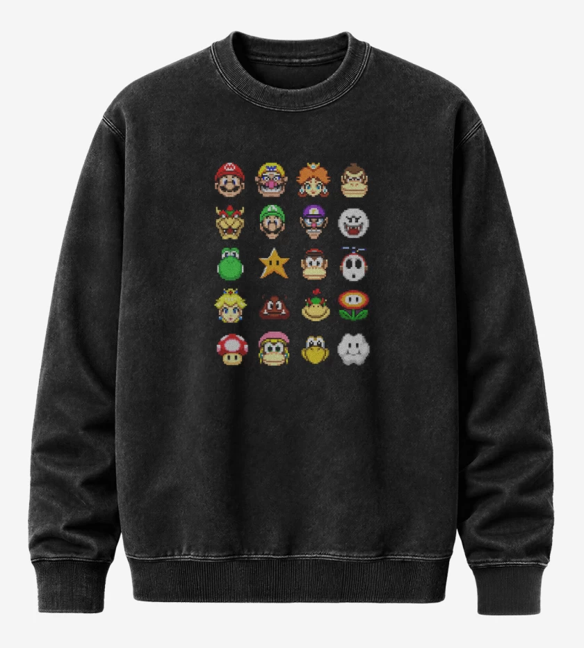 Poleron Polo Acid Wash el tio del bigote en 8 bits