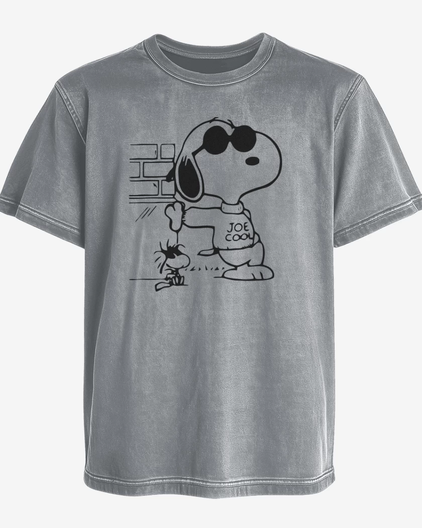 Polera desgastada Gris Melange de Snoopy Style