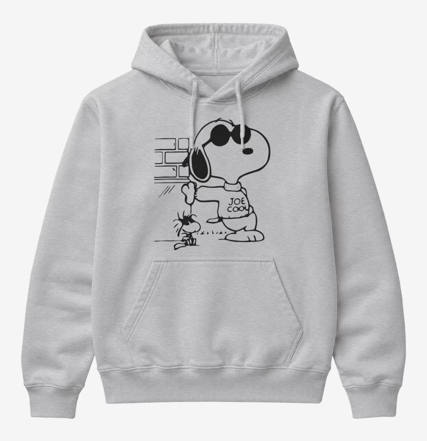Poleron Canguro básico Gris Melange de Snoopy Style