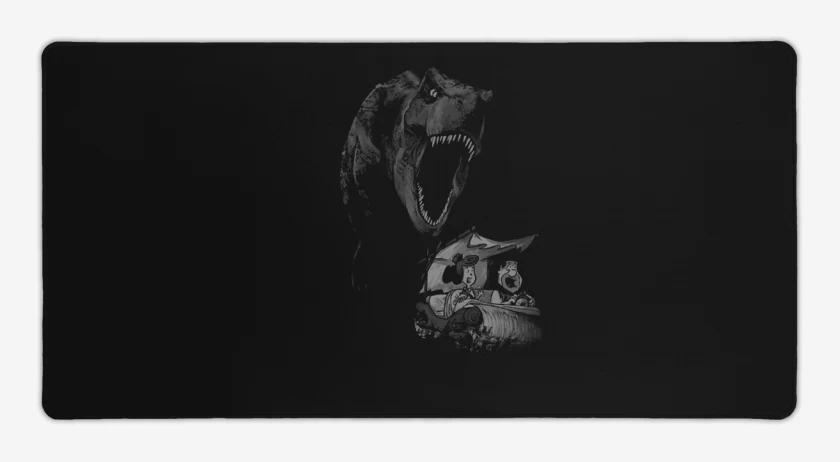 Mouse pad Gamer Negro de PICAPIEDRAS VS REX 