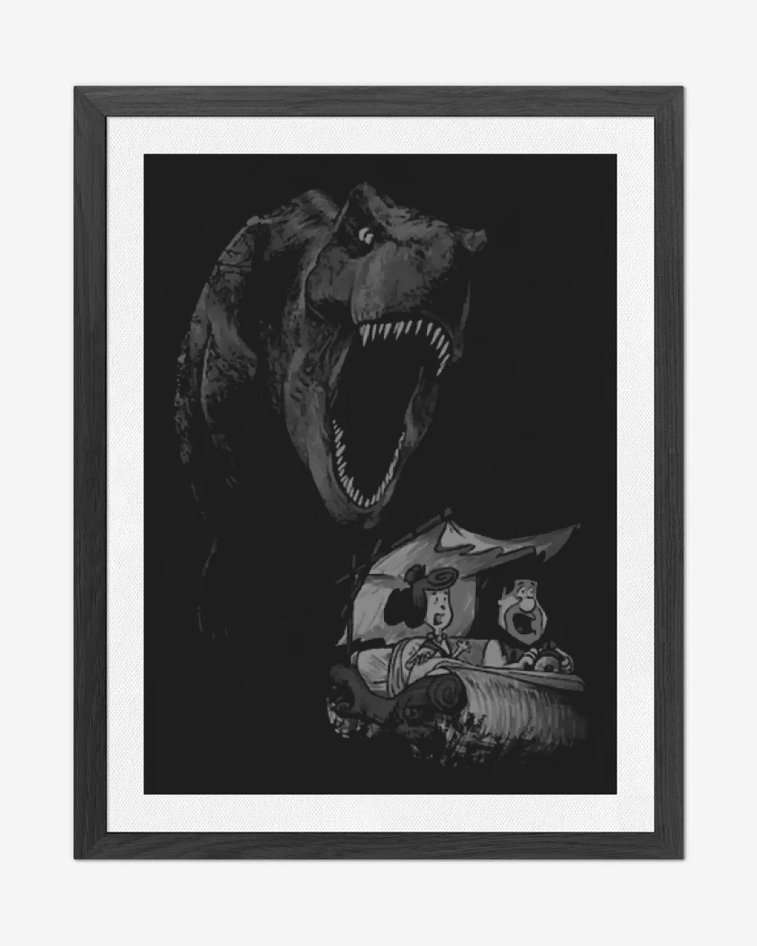 Cuadro decorativo Negro de PICAPIEDRAS VS REX 