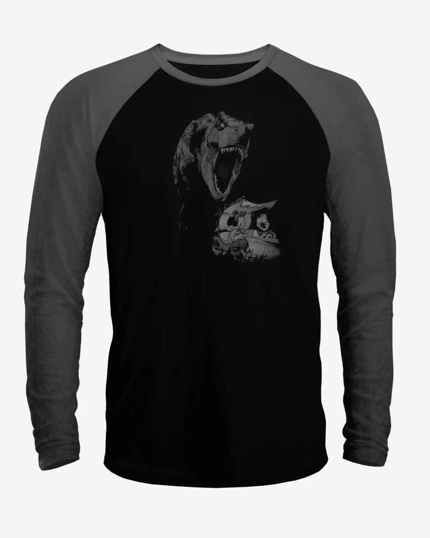 Polera Raglan Negro / Negro Heather de PICAPIEDRAS VS REX 