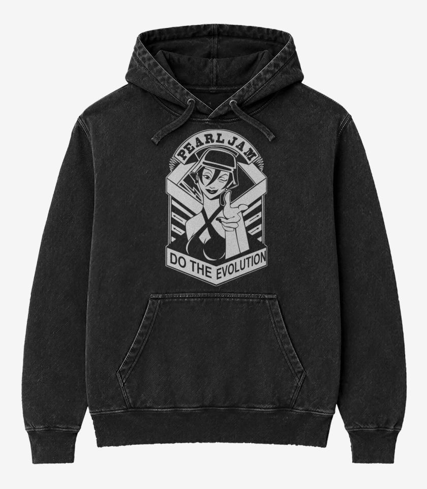 Poleron Canguro Acid Wash Negro de Do The Evolution