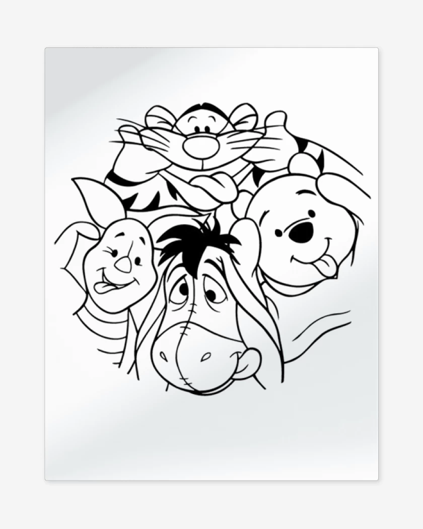 Print metalico Blanco de Pooh 