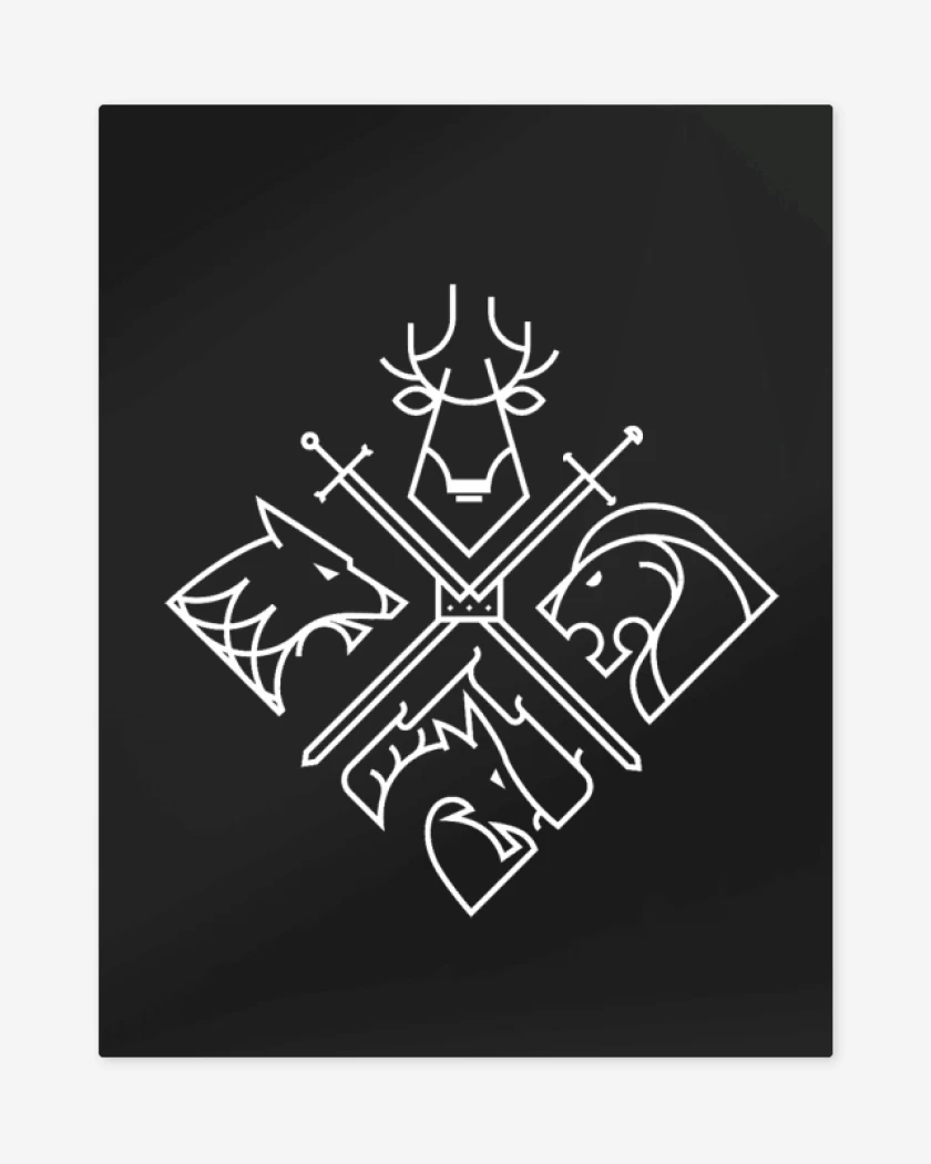 Print metalico Negro de Game of thrones minimal