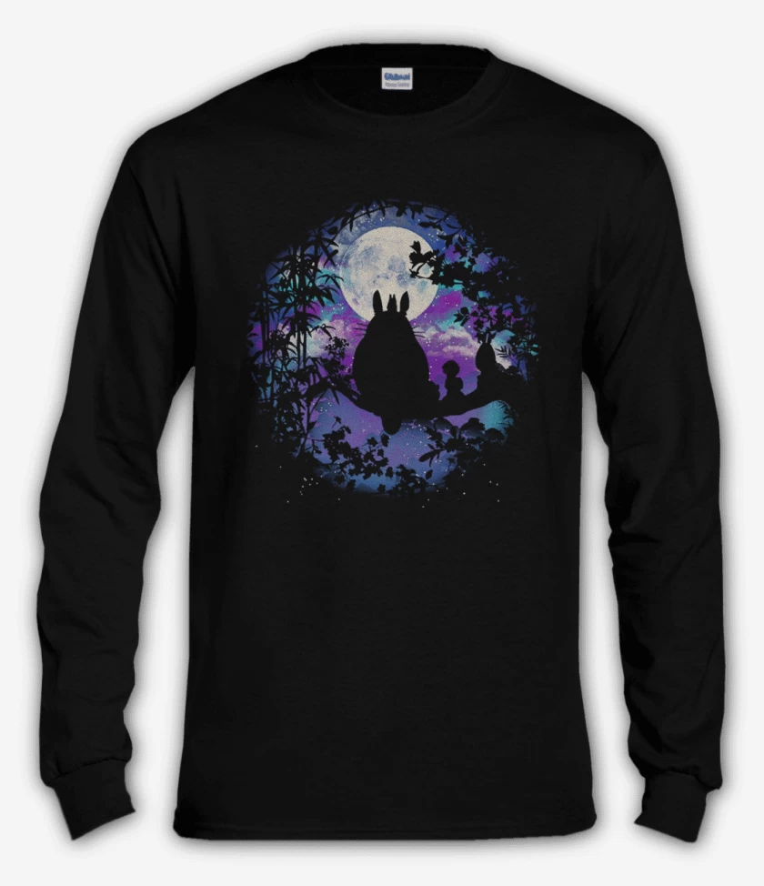 Polera manga larga Negro de Totoro 4