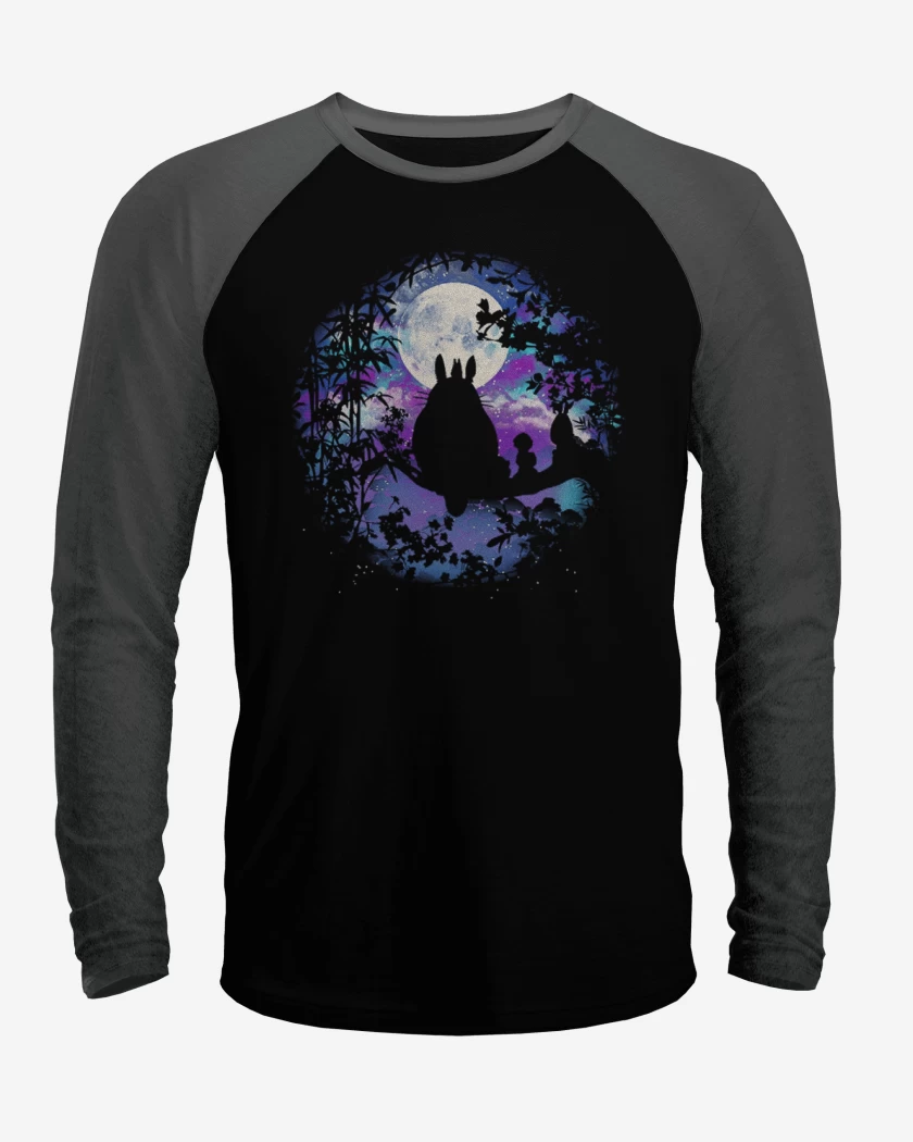 Polera Raglan Negro / Negro Heather de Totoro 4