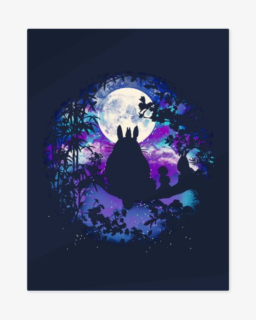 Print metalico Azul Marino de Totoro 4