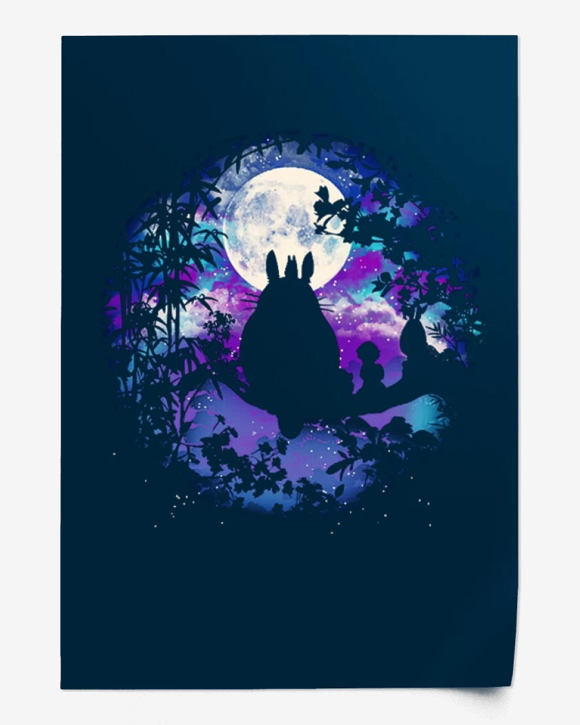 Print Azul Marino de Totoro 4