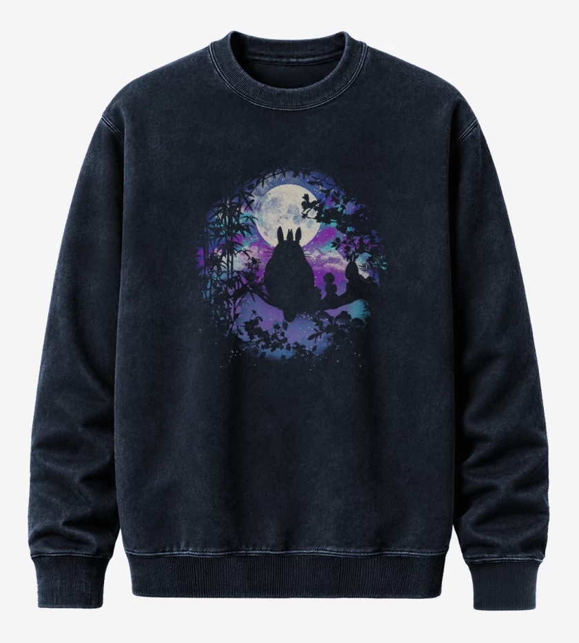 Poleron Polo Acid Wash Azul Marino de Totoro 4