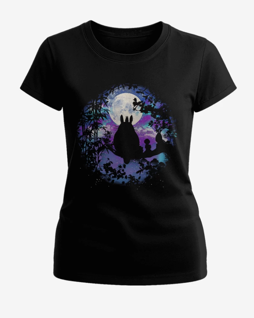 Polera de Mujer Negro de Totoro 4