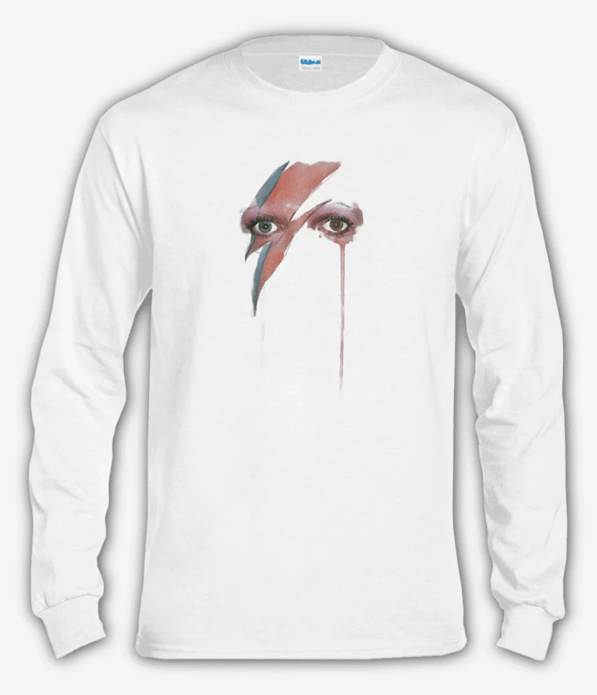 Polera manga larga Blanco de Bowie eyes 