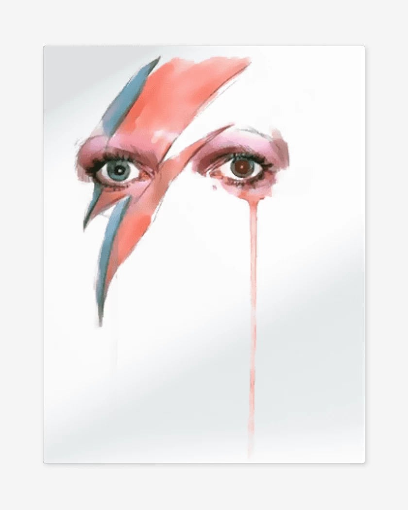 Print metalico Blanco de Bowie eyes 
