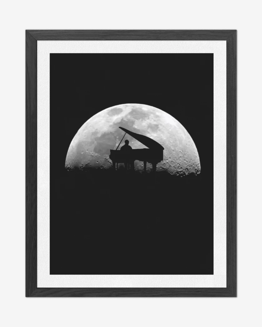 Cuadro decorativo Negro de PIANO LUNA