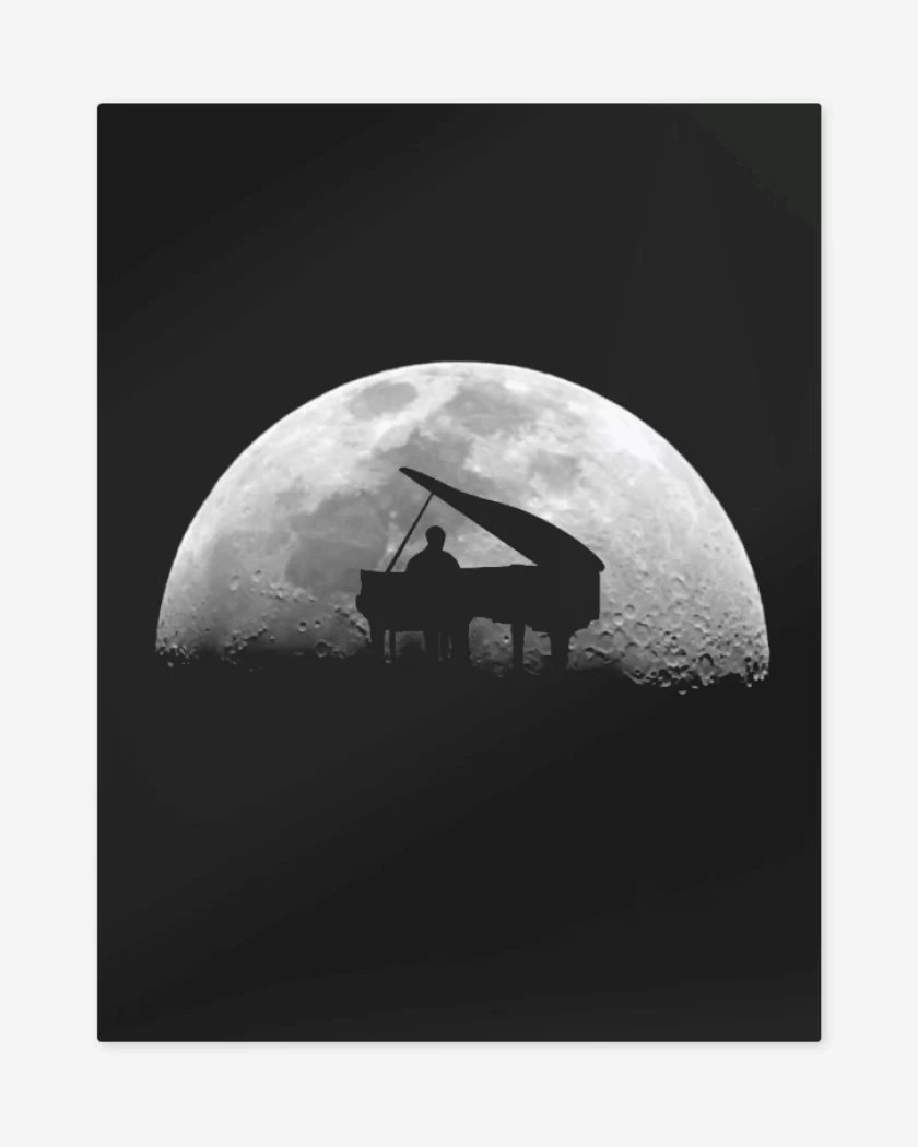 Print metalico Negro de PIANO LUNA