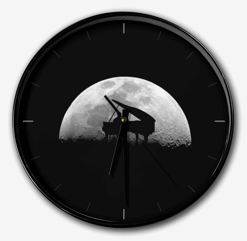 Reloj Negro de PIANO LUNA