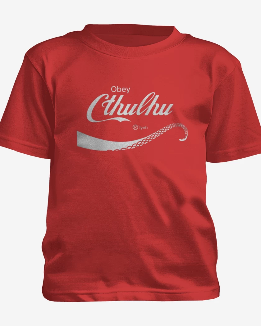 Polera de niño Rojo de Cthulhu cola