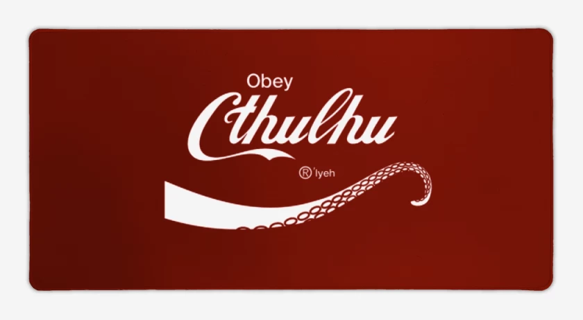 Mouse pad Gamer Rojo de Cthulhu cola
