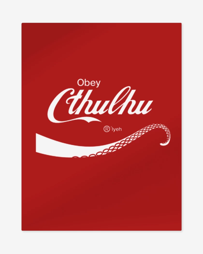 Print metalico Rojo de Cthulhu cola