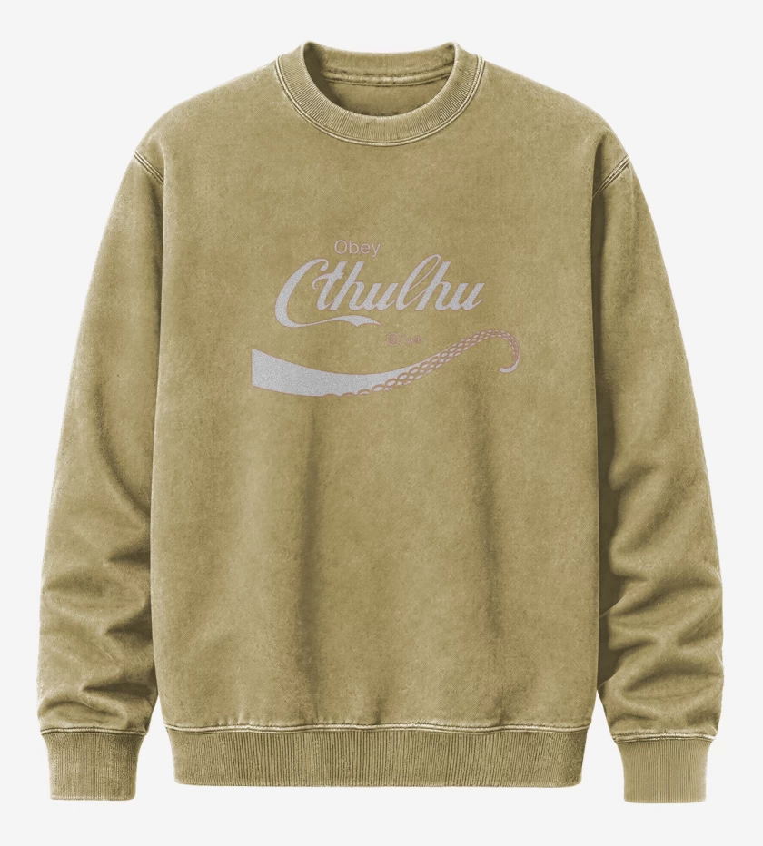 Poleron Polo Acid Wash Beige de Cthulhu cola