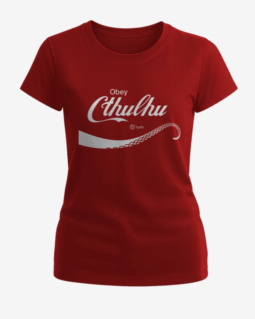 Polera de Mujer Rojo de Cthulhu cola