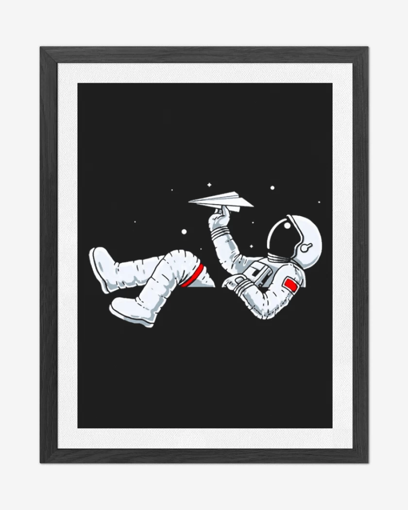Cuadro decorativo Astronauta avion de papel 