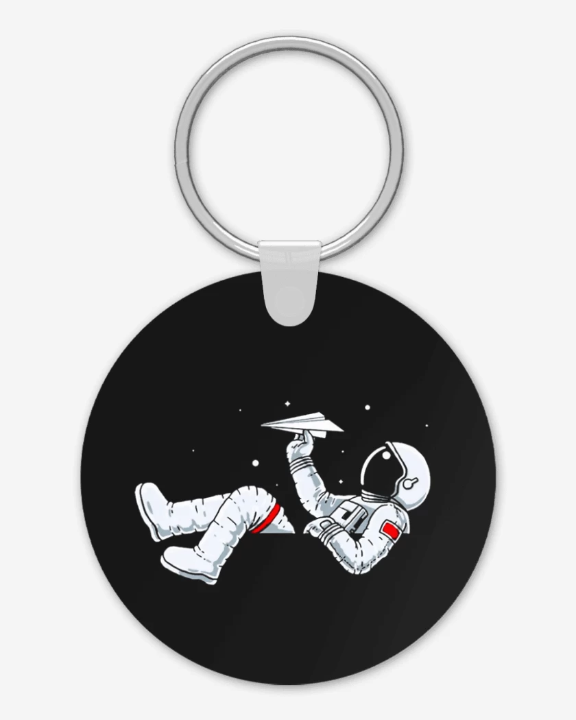 Llavero Negro de Astronauta avion de papel 